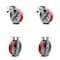Service Caster 8 Inch Red Poly on Cast Iron Caster Set with Roller Bearings 2 Brakes 2 Rigid SCC-TTL30S820-PUR-RS-2-R-2 - alternate 1